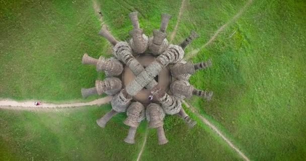 Νικόλα Lenivets Ρωσία Αντικείμενο Τέχνης Beaubourg Στην Περιφέρεια Καλούγκα Εναέρια — Αρχείο Βίντεο