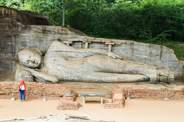2018/01/27, Sri Lanka, Polonnaruwa, The Palace Complex of King Parakramabahu. Gal Viharaya. Ancient Sinhalese rock temple with 4 Buddha statues, including 2 seated, 1 standing & 1 reclining