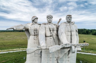 Monument to the Heroes of Panfilov. Volokolamsk, Russia. Aerial clipart