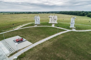 Monument to the Heroes of Panfilov. Volokolamsk, Russia. Aerial clipart