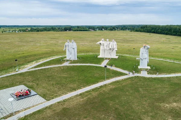 Monument to the Heroes of Panfilov. Volokolamsk, Russia. Aerial — Stock Photo, Image