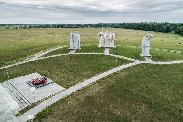 Monument to the Heroes of Panfilov. Volokolamsk, Russia. Aerial — Stock Photo, Image