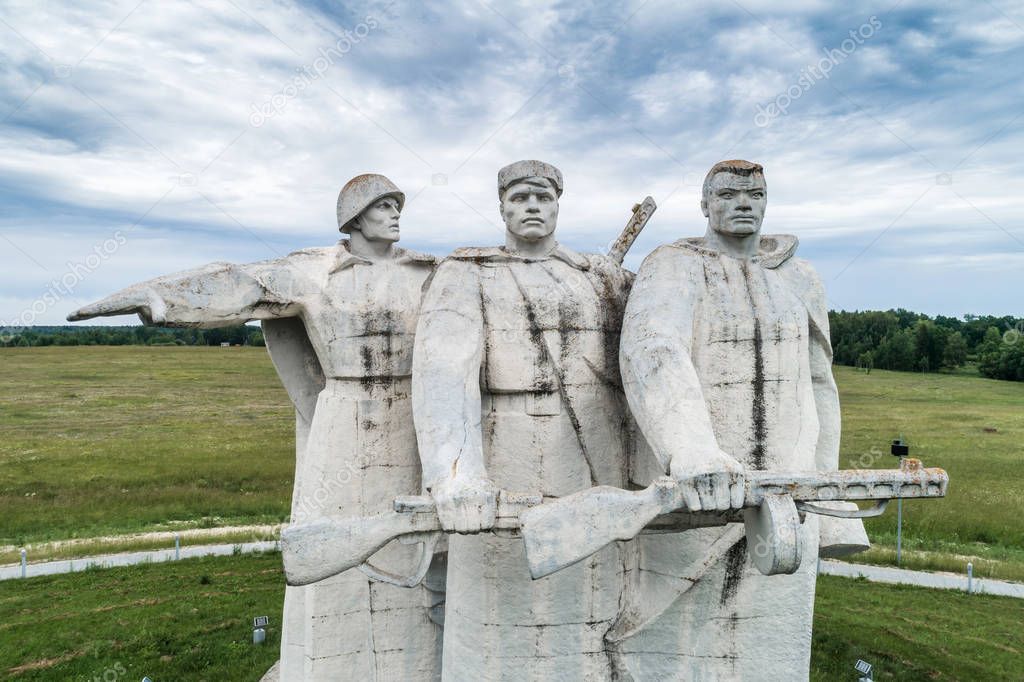 Monument to the Heroes of Panfilov. Volokolamsk, Russia. Aerial