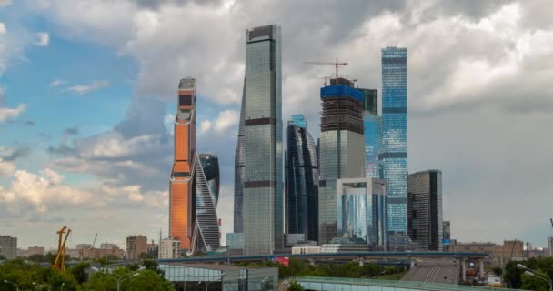 Moskou Stad Rusland Bouw Moskou Stad Wolken Stad Tijd Ronden — Stockvideo