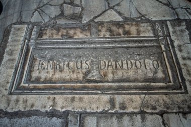 İstanbul, Türkiye. Enrique Dandolo'nun Ayasofya'daki mezarı (Ayasofya