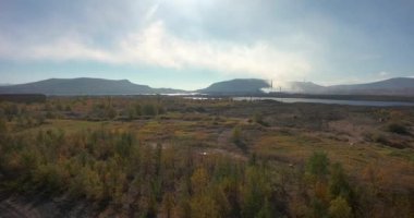 Monchegorsk. Murmansk bölgesi. Kola madencilik ve Metalurji şirketi (Combine). Rusya. Hava