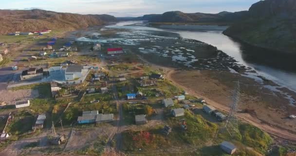 Teriberku Pobřeží Severního Ledového Oceánu Vesnice Vzdáleném Severu Murmanská Oblast — Stock video