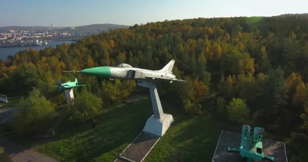 Murmansk Rusko Památník Války Abram Cape Vzdušný — Stock video