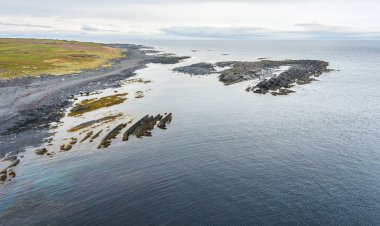 Cape nemetskiy, Rusya Federasyonu. Arctic Okyanusu 'nun kıyısı. Hava.