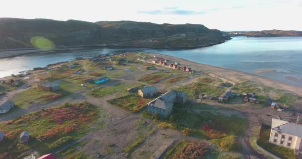 Teriberka Costa Del Océano Ártico Pueblo Extremo Norte Región Murmansk — Vídeos de Stock