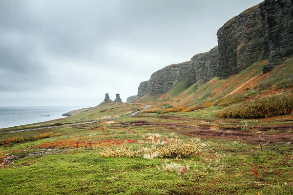 Dva Brata Rock. Península de Sredniy, Rusia Imagen De Stock