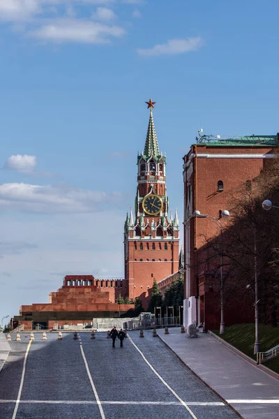 Covid Quarantäne Moskau Coronavirus Russland Leerer Eingang Zum Roten Platz — Stockfoto