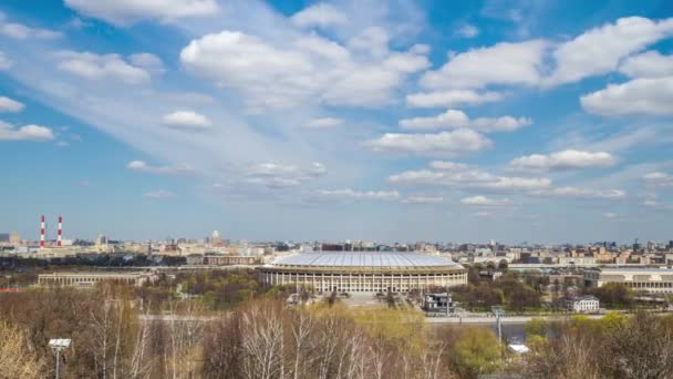 Moscow Russia Luzhniki Stadium View Sparrow Hills Time Lapse — Stock Video