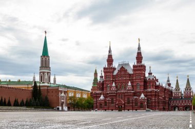 Kızıl Meydan ve Devlet Tarih Müzesi - Moskova, Rusya 'da Covid-19