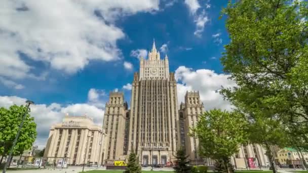 Ministère Des Affaires Étrangères Russie Moscou Bâtiment Principal Nouvelles Fond — Video
