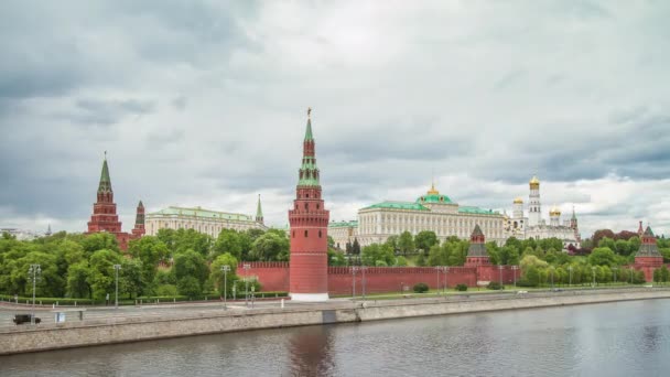 Moskova Şehri Modern Gökdelenler Şehir Kuleleri Kompleksi Güneş Camı Yansımaları — Stok video