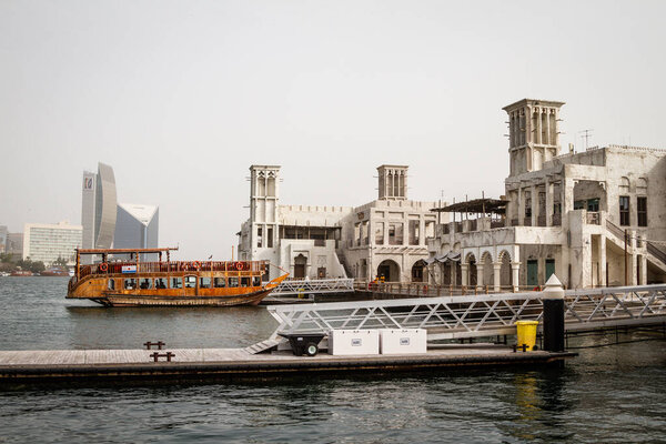 2020 / 02 / 26, Dubai Old city and Dubai Creek channel, UAE. Дубай, ОАЭ, Al Seef Dubai