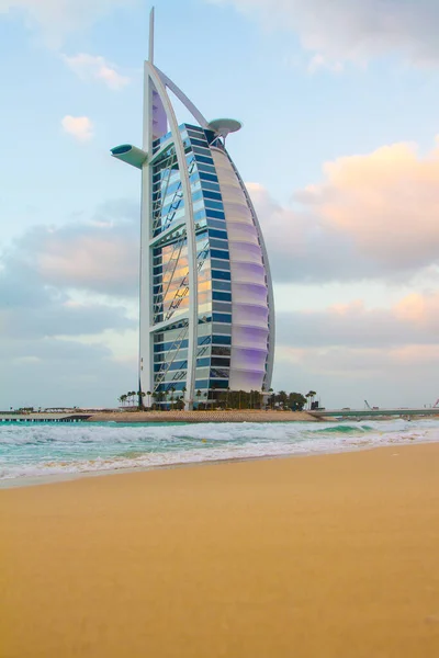 Dubai Burj Arab Hotel Złota Plaża Zjednoczone Emiraty Arabskie Bur Obraz Stockowy