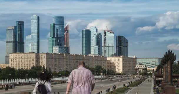 Moskau Russland Victory Park Und Poklonnaya Hill Reibungsloser Zeitraffer — Stockvideo
