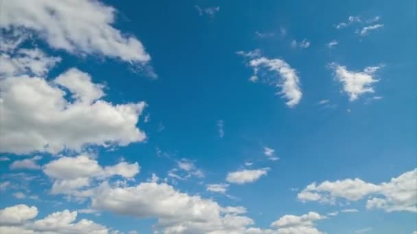 Krásná Modrá Obloha Mraky Pozadí Mraky Obloha Bílými Mraky Počasí — Stock video