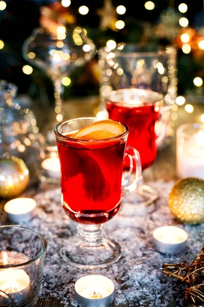 Christmas Mulled Red Wine Hot Drink — Stock Photo, Image