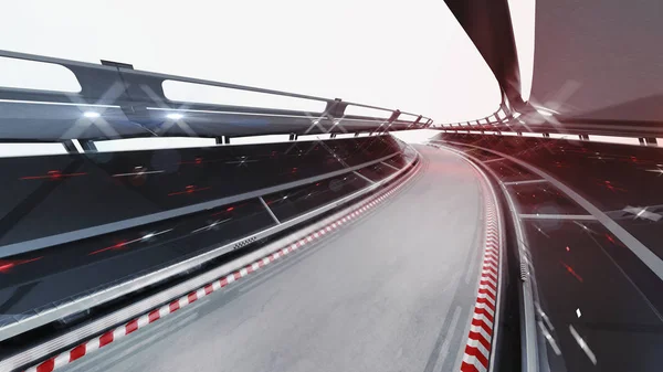 Pista Carreras Doblada Con Desenfoque Motin Velocidad Deporte Carreras Fondo — Foto de Stock