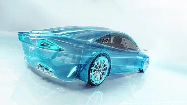 Studio Tecnologico Della Nuova Auto Futuristica Rendering Concettuale Mio Car — Foto Stock