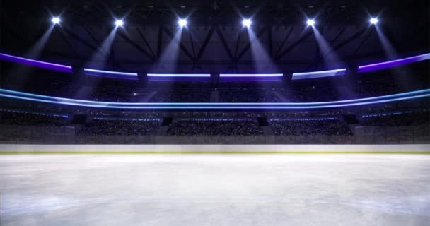 Hockey Och Skridskor Stadium Film Statiska Loop Bakgrund — Stockvideo