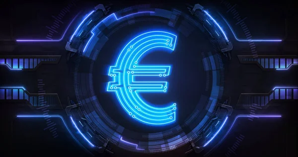 Euro currency digital earnings as online electronic financial tool — Stock Photo, Image