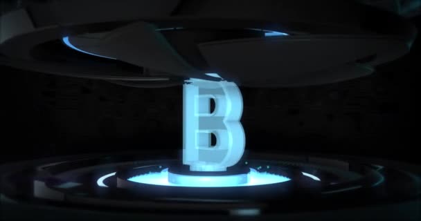 移动机械工作场所的比特币货币制造 虚拟技术生产作为4K 动画背景 — 图库视频影像