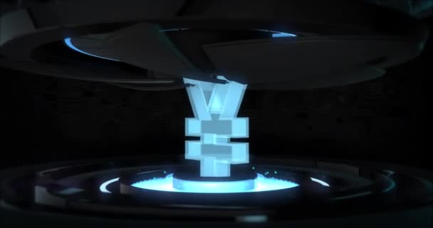 Виготовлення Грошей Рухомому Механічному Робочому Місці Віртуальне Технологічне Виробництво Анімаційний — стокове відео