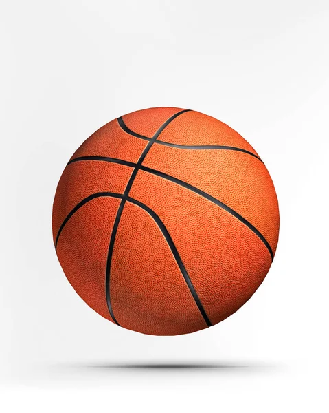 Basketbal Geïsoleerd Wit Met Schaduw Professionele Sport Bal Ontwerp Illustratie — Stockfoto