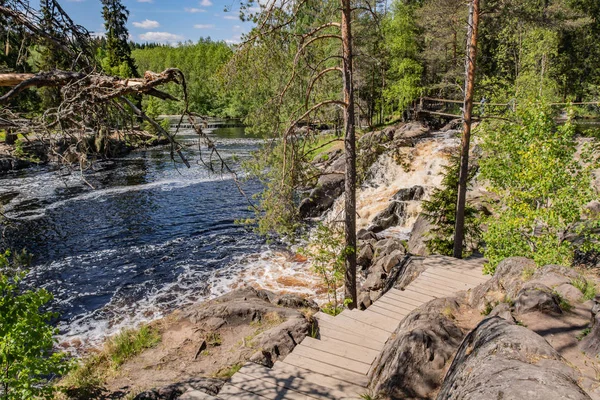 Floden Tahmajoki Rinner Från Sjön Ruokoyarvi Till Sjön Ladoga Floden — Stockfoto