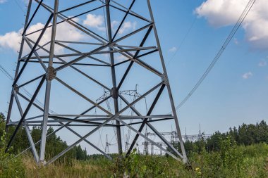 Fotoğraf göstermek ayrıntıları, öğeleri, parçaları, yüksek gerilim iletim hattı modülleri 750.000 volt voltaj