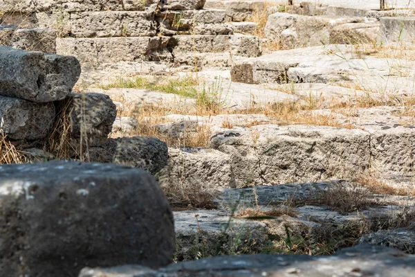 Ruins of ancient temples on Filerimos hill — Stock Photo, Image