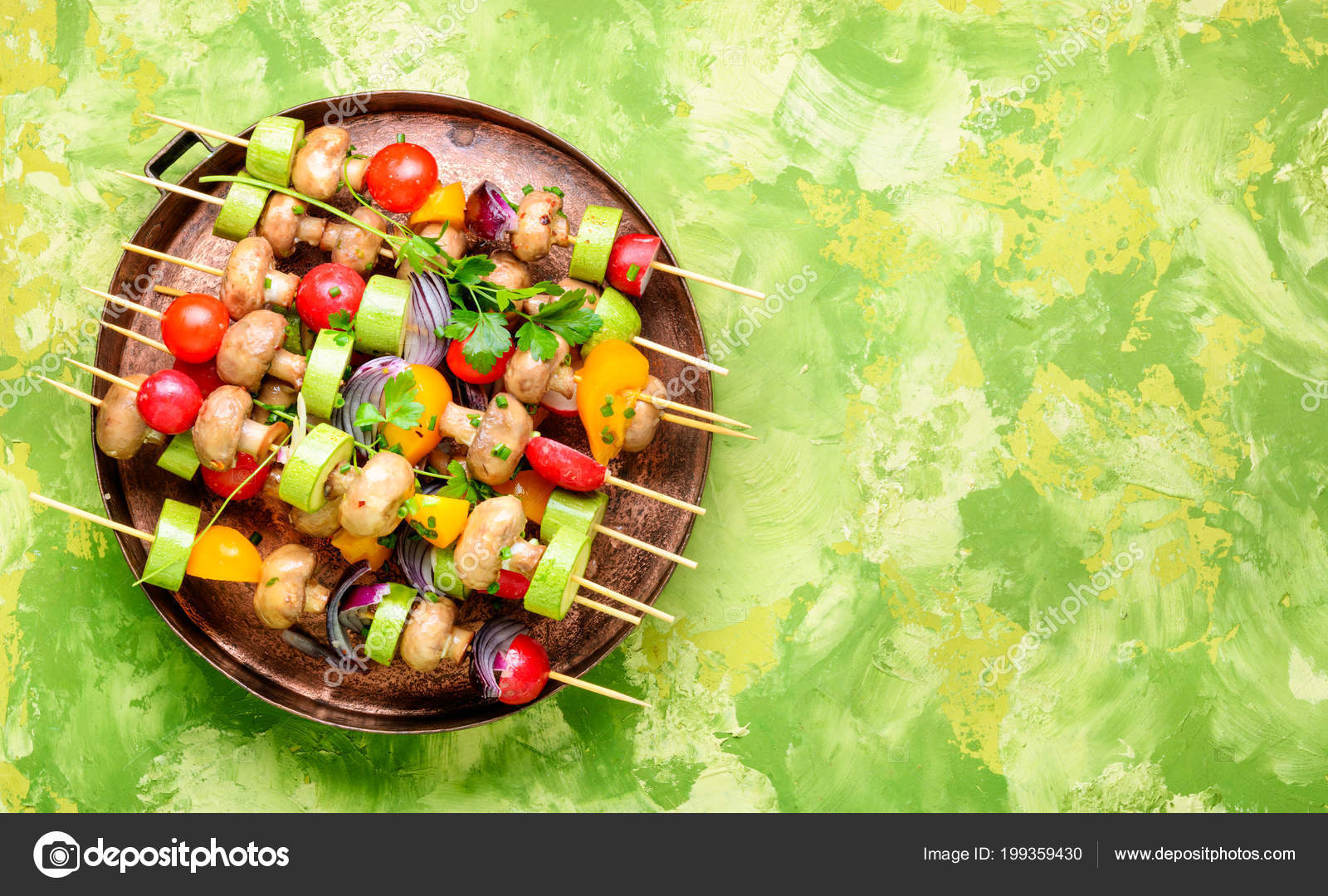 Raw Diet Kebab Fresh Vegetables Skewers Vegetables Grilling Stock Photo By ©Nikolay_Donetsk 199359430