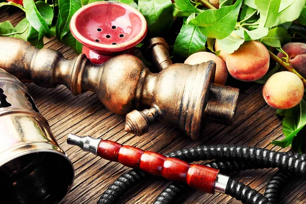 Hookah Para Fumar Com Aroma Peach Peach Shisha — Fotografia de Stock