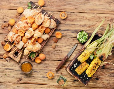 Baharatlı Izgara, ızgara hindi eti Marine. Bbq.American gıda