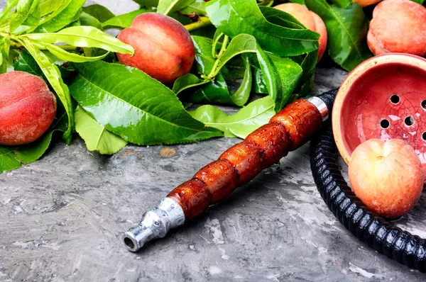 Hookah Para Fumar Com Aroma Peach Peach Shisha — Fotografia de Stock