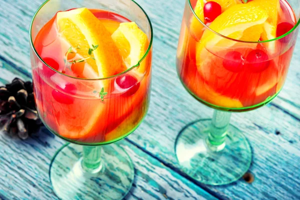 Sangria Orange Jagody Czara Szkła — Zdjęcie stockowe