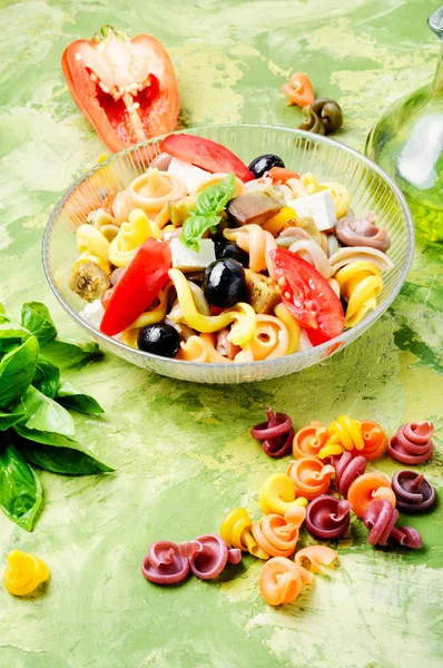 Ensalada Italiana Con Pasta Verduras Fritas — Foto de Stock