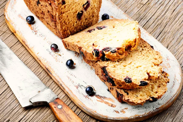 Irländisches Limonadenbrot Mit Schwarzen Johannisbeeren Food Konzept — Stockfoto