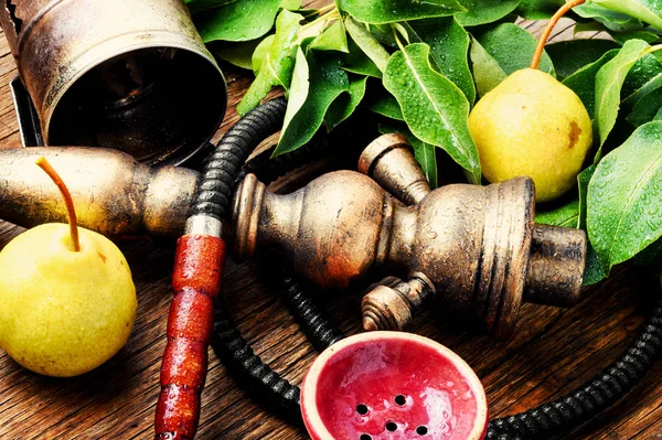 Vattenpipa För Rökning Med Arom Päron Pear Shisha — Stockfoto