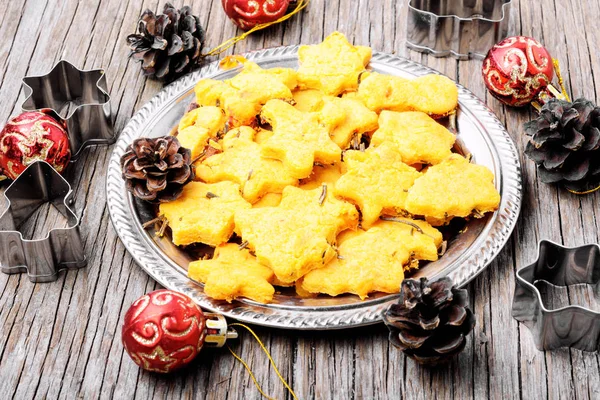 Galletas Simbólicas Con Romero Para Navidad Dulces Navidad — Foto de Stock