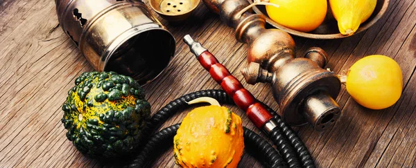 Este Shisha Hookah Con Aroma Calabaza Para Relajarse Shisha Calabaza —  Fotos de Stock