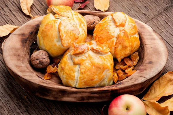 Autumn Apples Baked Dough Autumn Dessert National Dish Czech Slovak — Stock Photo, Image