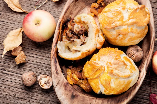 Осінній Яблука Запечені Тісто Осінній Десерт Національні Страви Чеської Словацької — стокове фото