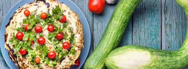 Hösten Diet Paj Från Zucchini Grönsakspaj — Stockfoto