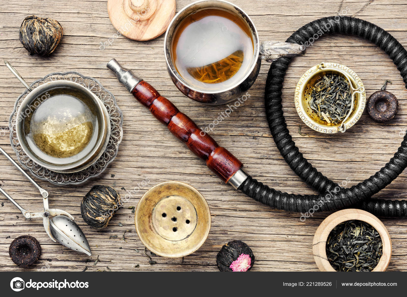 Oriental Shisha Hookah Aroma Tea Relax Arabian Shisha Tea Drink Stock