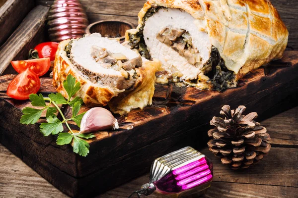 Carne Wellington Plato Festivo Carne Comida Inglesa — Foto de Stock